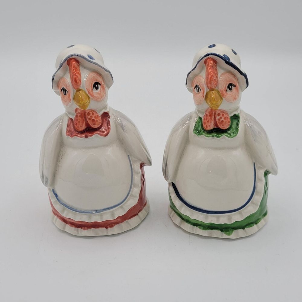 VTG Otagiri hand Painted Hen Salt & Pepper Shakers